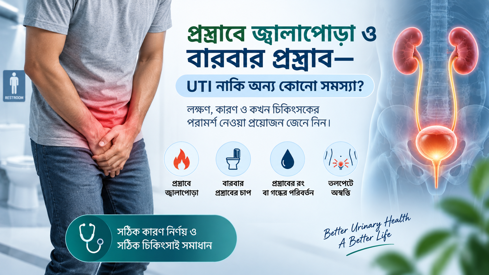 প্রস্রাবে জ্বালাপোড়া ও বারবার প্রস্রাব—UTI নাকি অন্য কোনো সমস্যা?